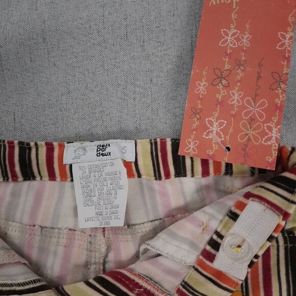 Deux par Deux Girls Outfit 5 Orange Pink Top Velour Stripe Pants Y2K 2000s Retro - Picture 11 of 16
